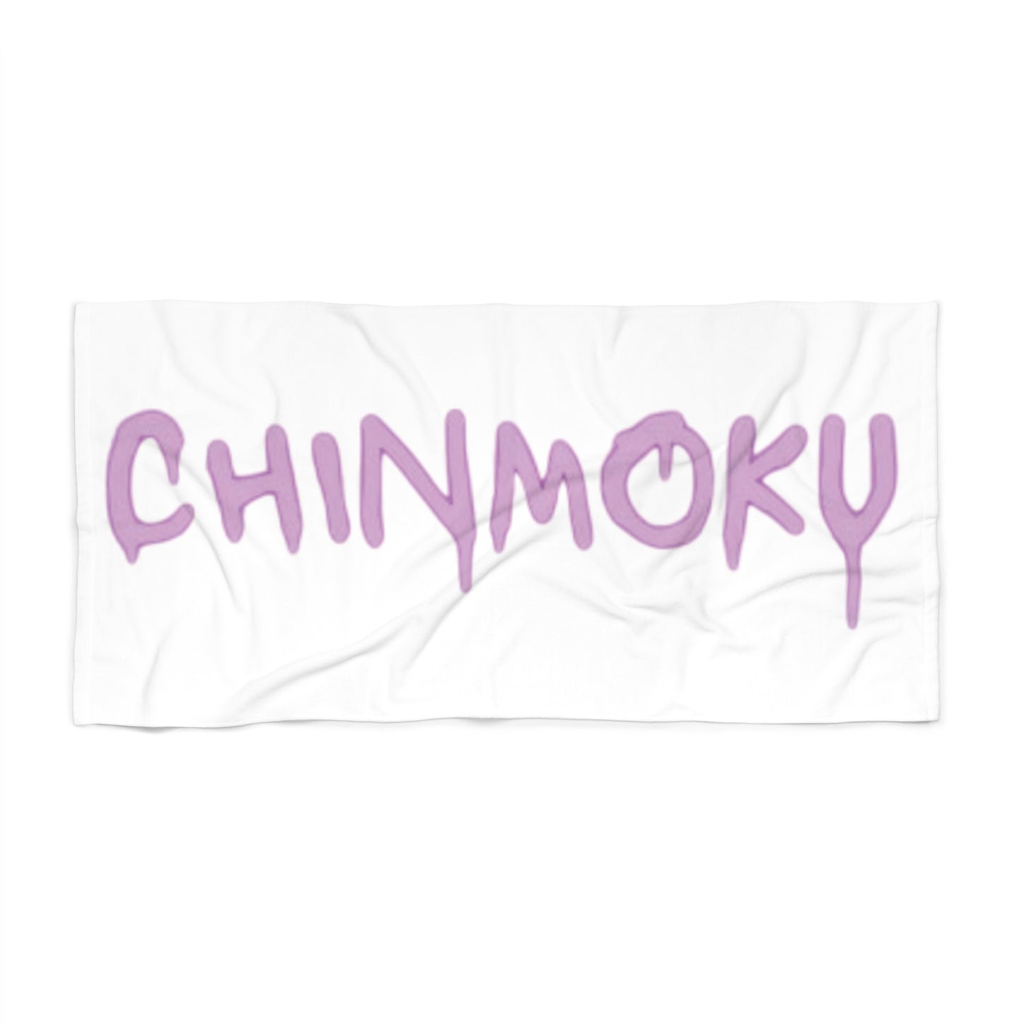 White Beach Towel Pink Paint