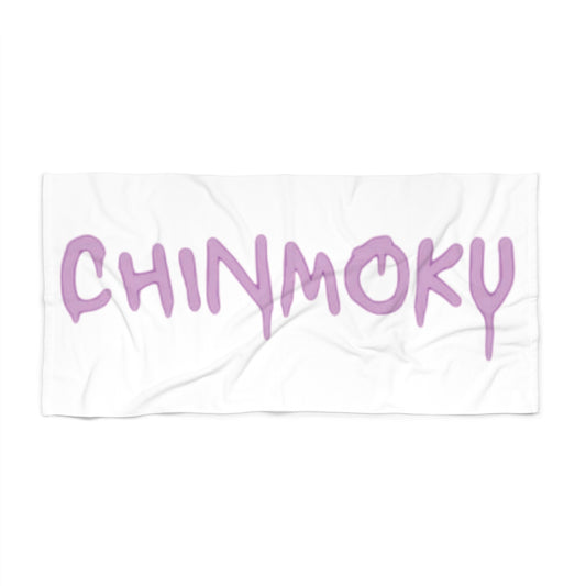 White Beach Towel Pink Paint