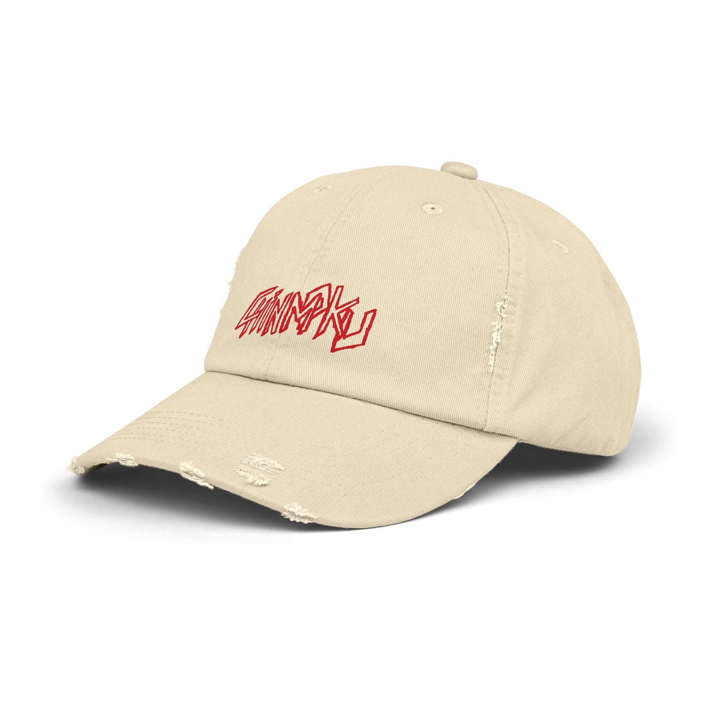 Unisex Distressed Cap Red tag