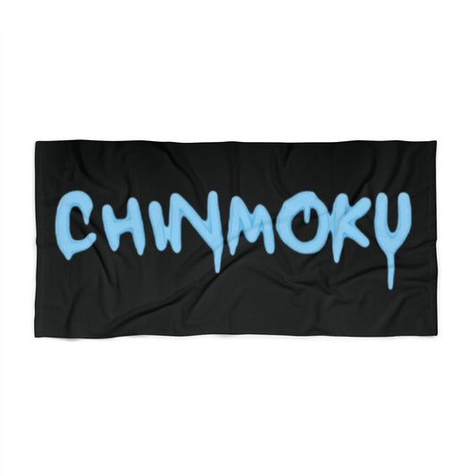 Black Beach Towel Blue Paint